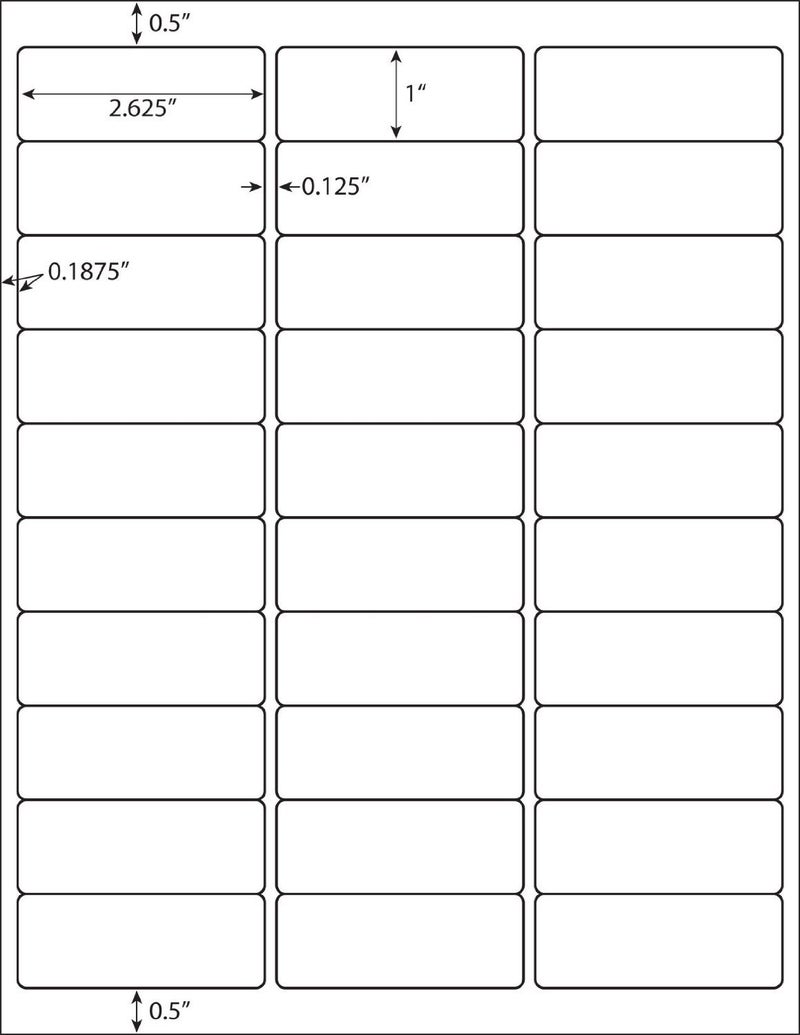 SJPACK 3000 White 1" x 2-5/8" Labels, 30 Up/Sheet, 100 Sheets, Laser & Inkjet Compatible, Multi-use Address & Shipping Labels - Image 3